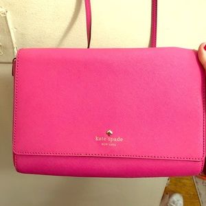 Hot Pink Kate Spade Leather Crossbody Purse